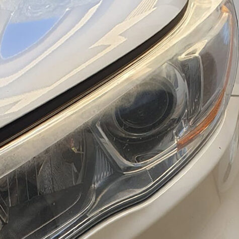 Headlight restoration before on honda jazz