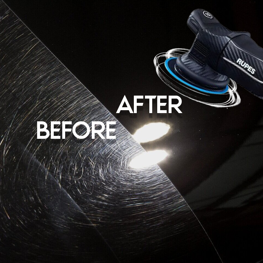 Paint Correction on black paint before and after