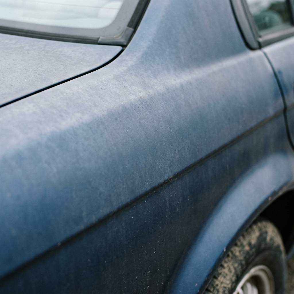 Paint before gloss enhancement, showing light swirls